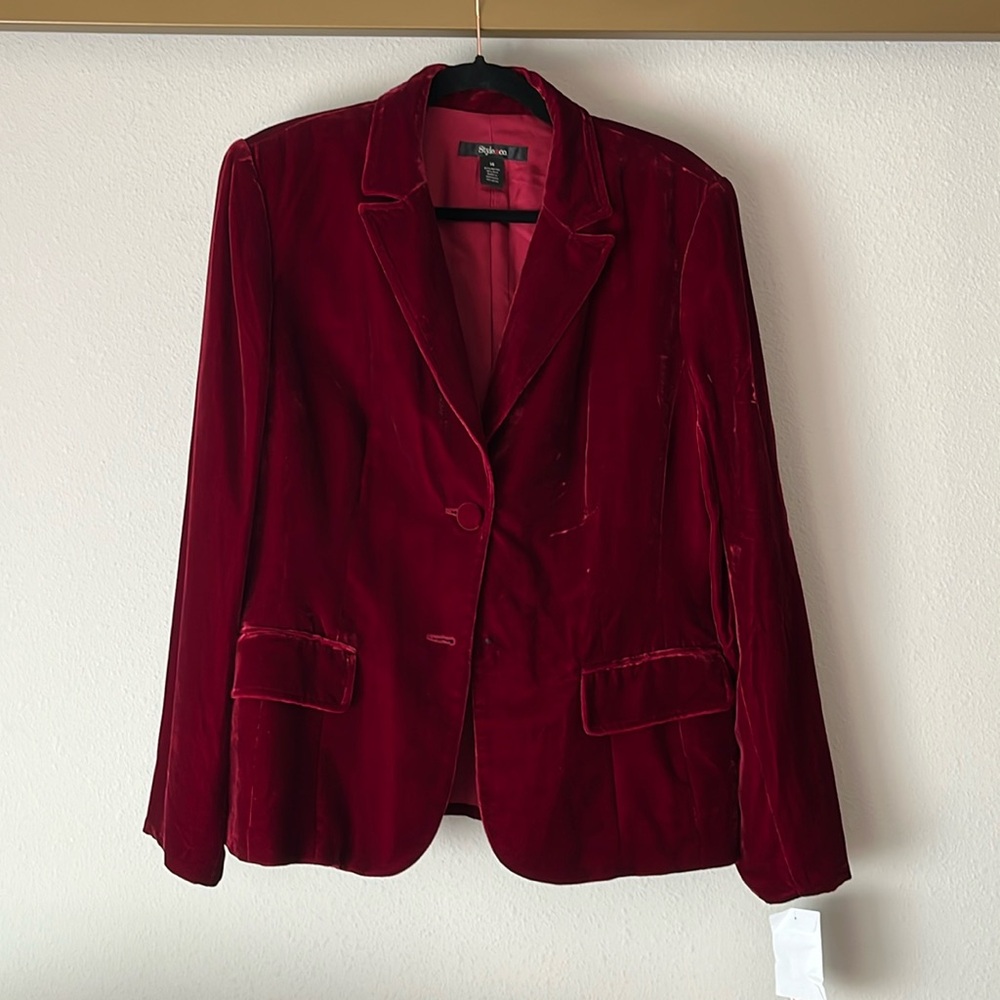 Dark rose red jacket with extra buttons